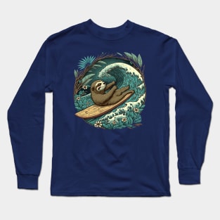 Surfin Sloth Long Sleeve T-Shirt